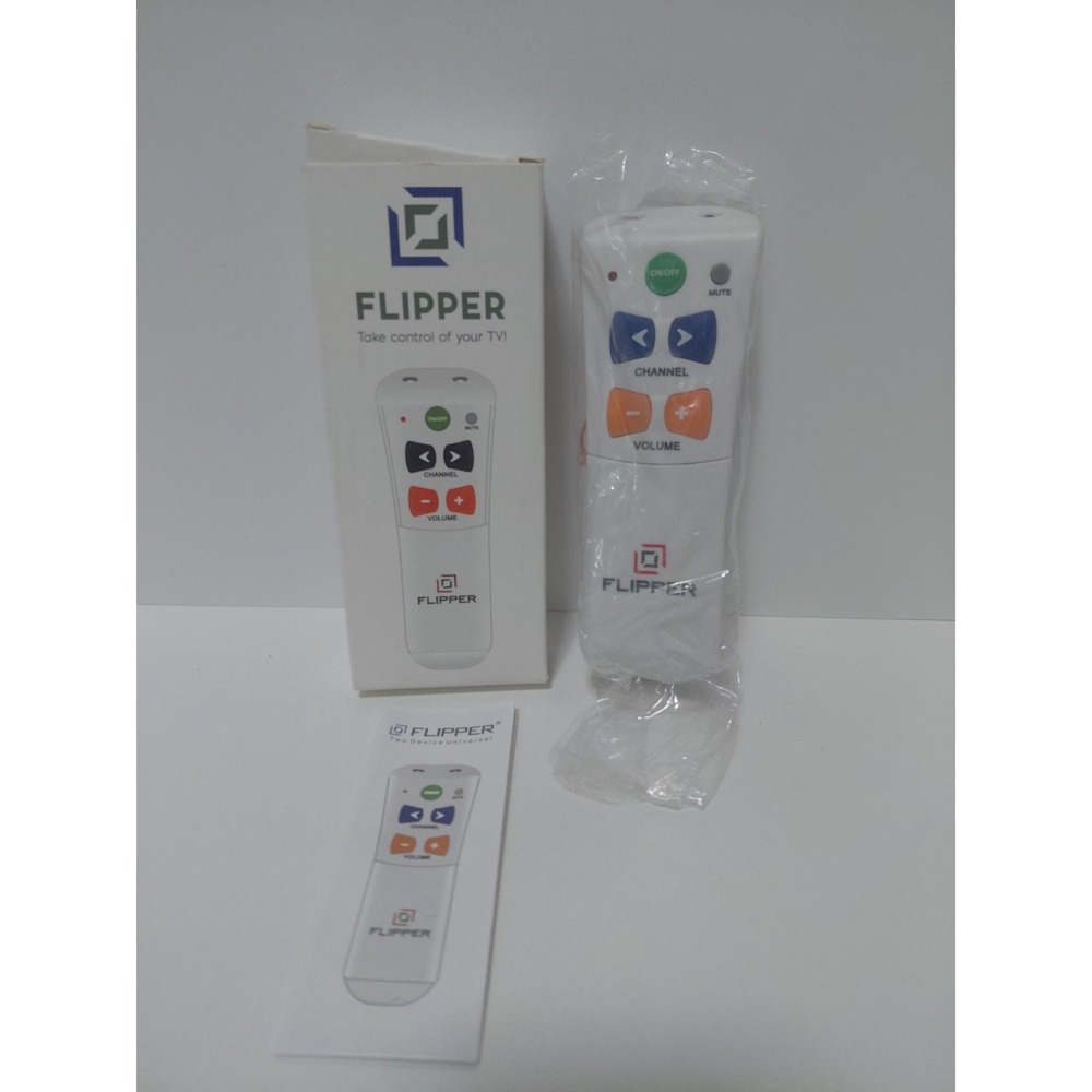 FLIPPER Big Button Universal TV Remote Control 2 Device Easy Set Up for Elderly
